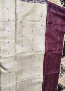 Hand Embroidered double shade Silk Saree
