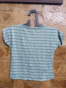 Striped Tee with Heart Detail