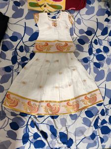 Baby Girl Top Skirt South Indian Pattu Pavadai