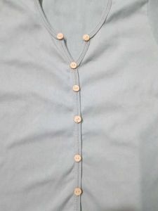 Button-Down Ribbed Top