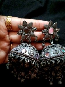 Vintage Silver Jhumka Earrings