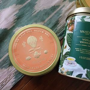 Collectible Vahdam Tea Assorted Tins for Storage