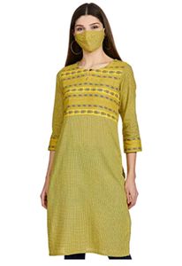 Yellow Printed Kurti