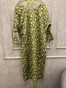 Green Printed Kurta Set