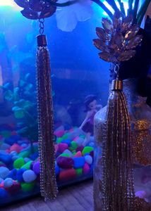 Long Crystal Beads Earrings