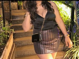 Plaid Mini Skirt And Top Satin