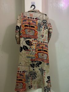 Vintage Print Midi Dress