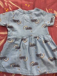 Cute Cloud Print Baby Dress