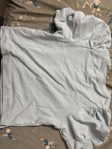 Light blue simple crop top