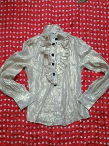 Ruffled Button Down Top
