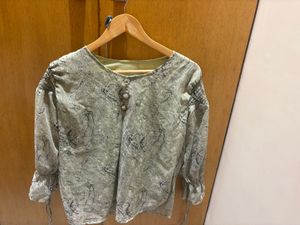 Sage Green Patterned Blouse
