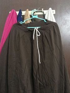 Brown Ruffle Trim Maxi Skirt