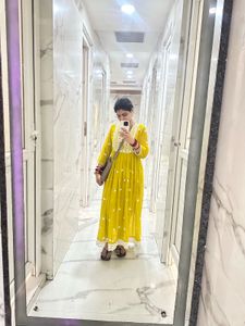 Yellow Embroidered Maxi Dress