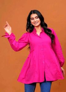 Stylish Pink Shirt with Tie Sleeves