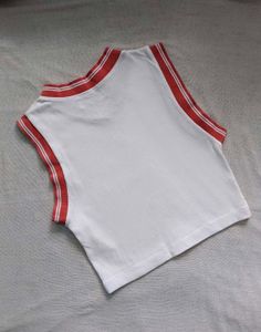 FYK White &amp; Red Crop Top