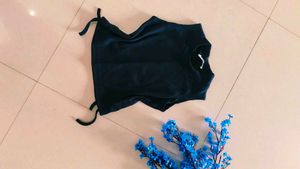 Y2K Ribbed Tie-Up Crop Top