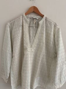 Zara Eyelet Blouse