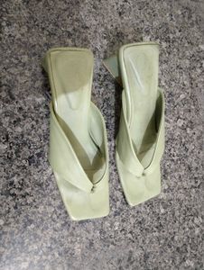 Green Block Heels