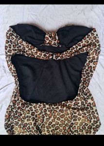 Y2k Leopard Backless bodysuit