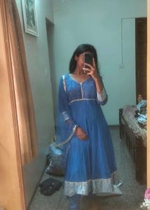 Elegant Blue Anarkali Suit