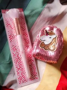 Makeup Brush & Unicorn Bag