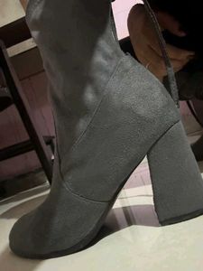 Charcoal Grey Heeled Boots