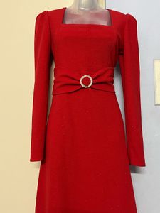 Pintrest glitter Vintage Red Midi Dress