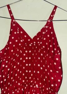 Red Polka Dot Tiered Dress