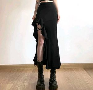 Ruffle Hem Maxi Skirt