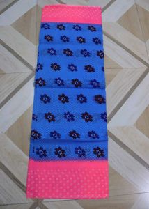 Kesaria Textile Saree - Blue &amp; Pink
