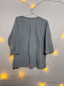 Grey Lace Detail Top