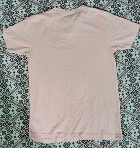 Men's Casual Peach T-Shirt