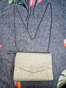 Vintage Silver Clutch with Chain