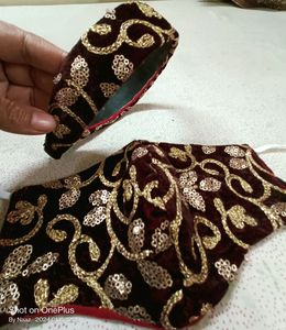 Maroon Velvet Suit With Sharara Party Wear