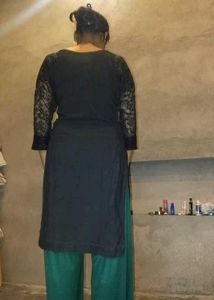 Elegant Black Kurti With Leggy