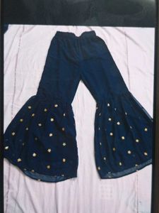Navy Star Print Palazzo Pants
