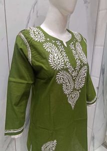 Lakhnavi Hand Embroidery Short Kurti