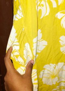 Yellow Floral Print Kurta