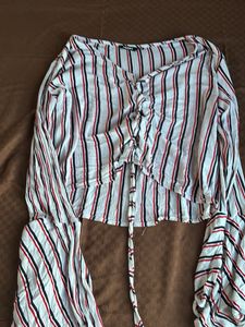 SalesStriped Bell Sleeve Top
