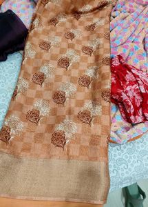 Floral Checkered Saree