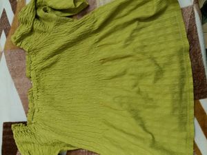 Olive Green Bell Sleeve Top