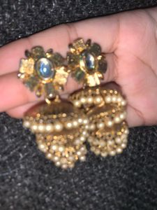 Gold Jhumka Earrings