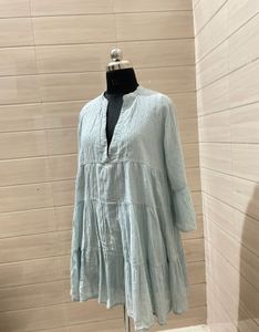 ONLY Light Blue Tiered Mini Dress