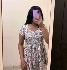 Floral Print Short peplum kurti