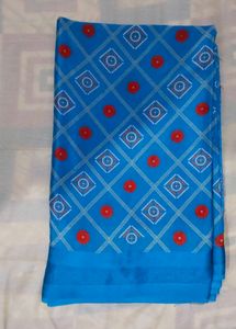 Elegant Blue Printed Saree
