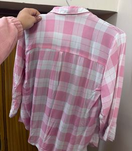 Pink Plaid Button-Down Shirt