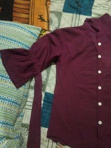 Maroon button up shirt + Freebie