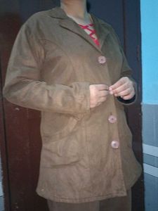 Brown Corduroy Button-Down Jacket