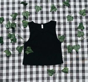 white and black tang top