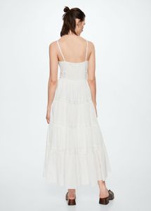 MANGO Frill Cotton Maxi Dress
